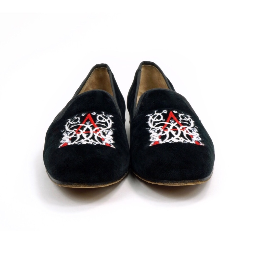 Stubbs & Wootton Scarlett Letter Velvet Slippers